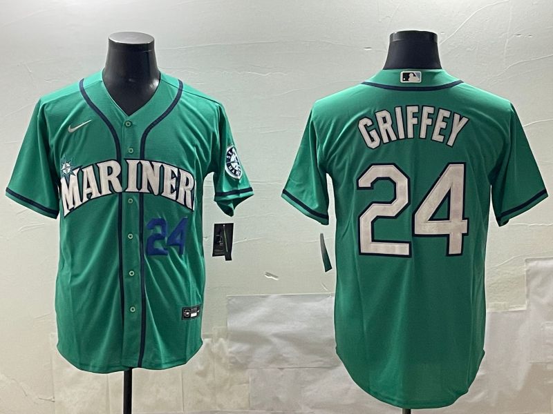 Men Seattle Mariners #24 Griffey Green Game 2025 Nike MLB Jersey style 2->seattle mariners->MLB Jersey